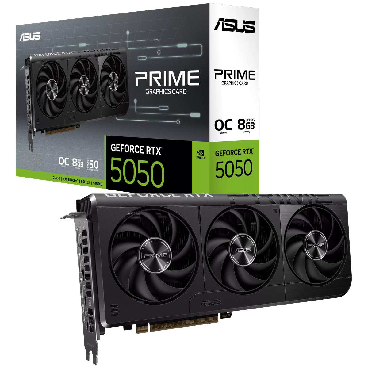 Видеокарта Asus PCI-E 5.0 PRIME-RTX5050-O8G NVIDIA GeForce RTX 5050 8Gb 128bit GDDR6 2677/20000 HDMI