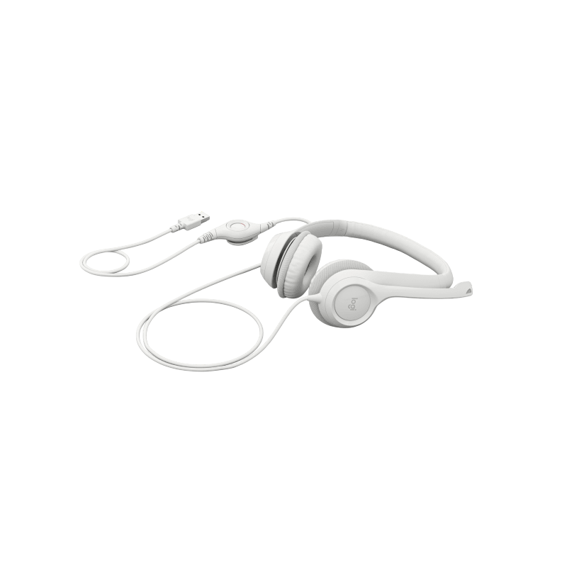 Наушники с микрофоном Logitech H390 белый 1.9м накладные USB оголовье (981-001288)