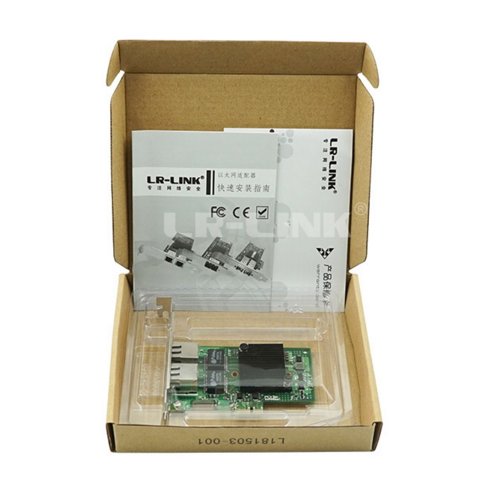 Сетевой адаптер LR-LINK LREC9222HT Intel I350 AM2 PCI-E x1 1GB 2 X RJ45