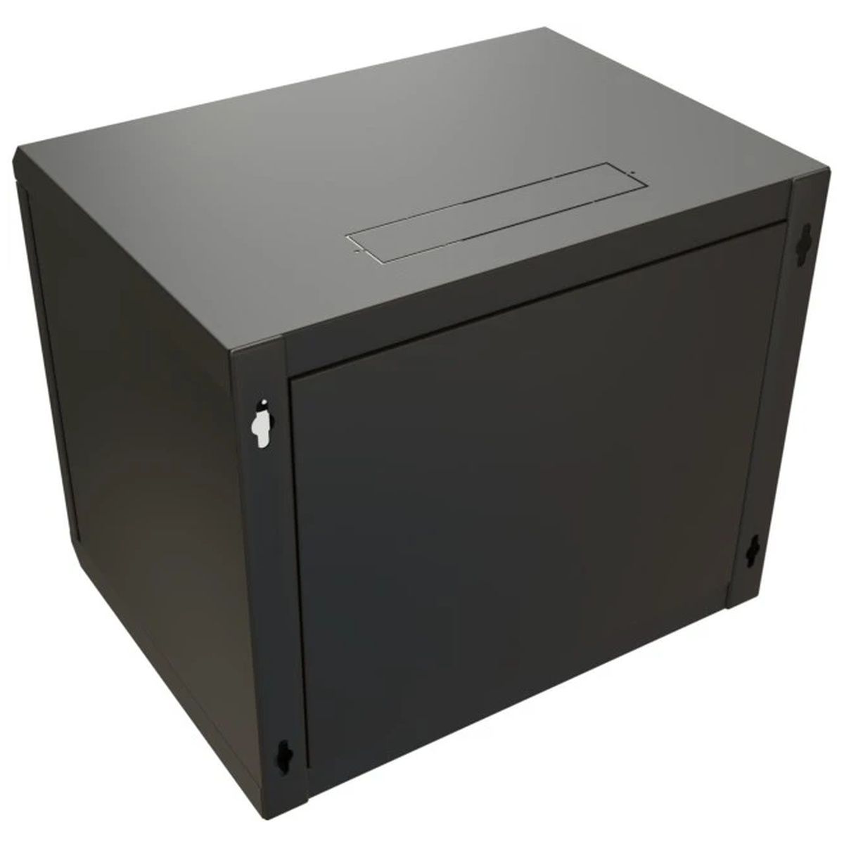 Шкаф коммутационный WRline (WR-TW-1545-SR-RAL9004) настенный 15U 600x450мм пер.дв.металл 2 бок.пан. 