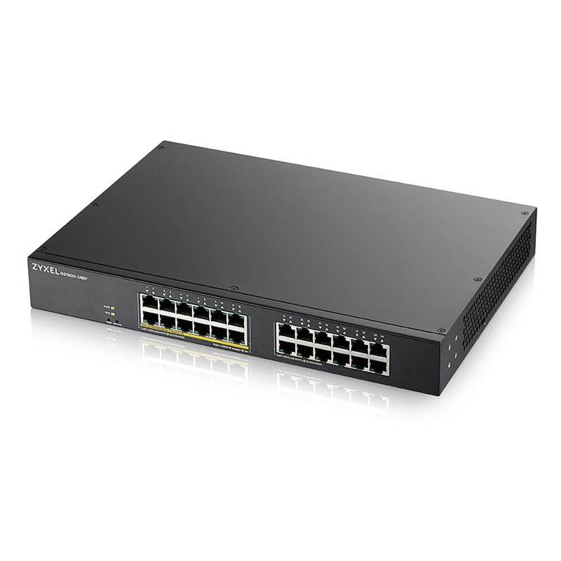 Коммутатор Zyxel GS1900-24EP-EU0101F (L2) 24x1Гбит/с 12PoE+ 130W управляемый