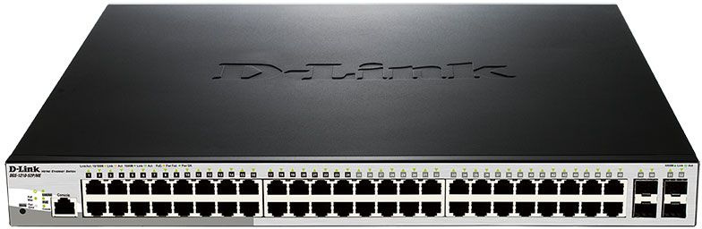 Коммутатор D-Link DGS-1210-52P/ME DGS-1210-52P/ME/B1A 48x1Гбит/с 4SFP 24PoE 193W управляемый