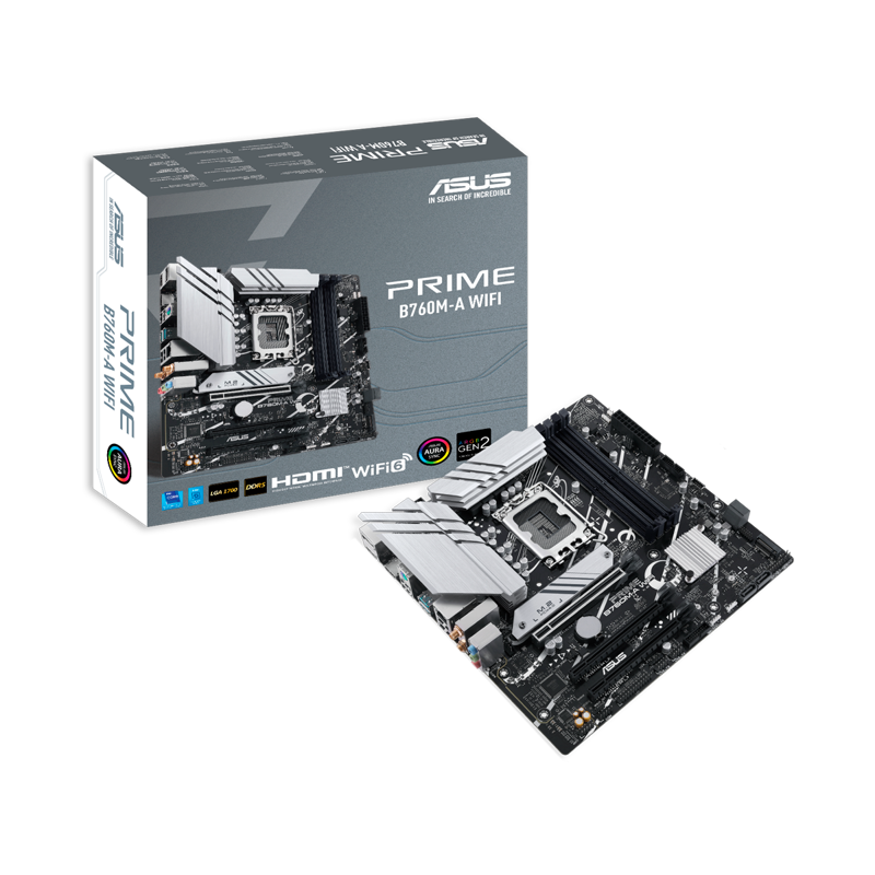 Материнская плата Asus PRIME B760M-A WIFI Soc-1700 Intel B760 4xDDR5 mATX AC`97 8ch(7.1) 2.5Gg RAID+