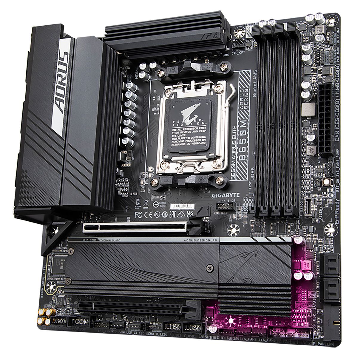 Материнская плата Gigabyte B650M AORUS ELITE Socket AM5 AMD B650 mATX AC`97 8ch(7.1) 2.5Gg RAID+HDMI