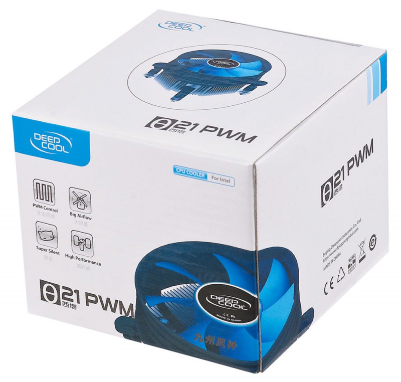 Устройство охлаждения(кулер) Deepcool THETA 21 PWM Soc-1151/1200 черный/синий 4-pin 18-33dB Al 95W 3