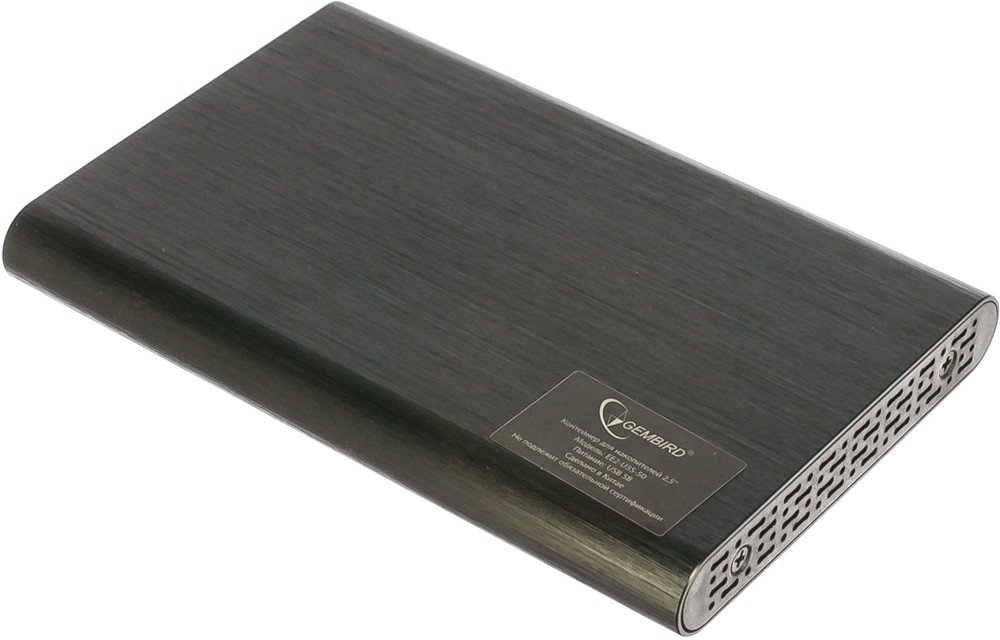 Gembird EE2-U3S-50 Внешний корпус 2.5" чёрный, USB 3.0, SATA, до 2 Тб, алюминий
