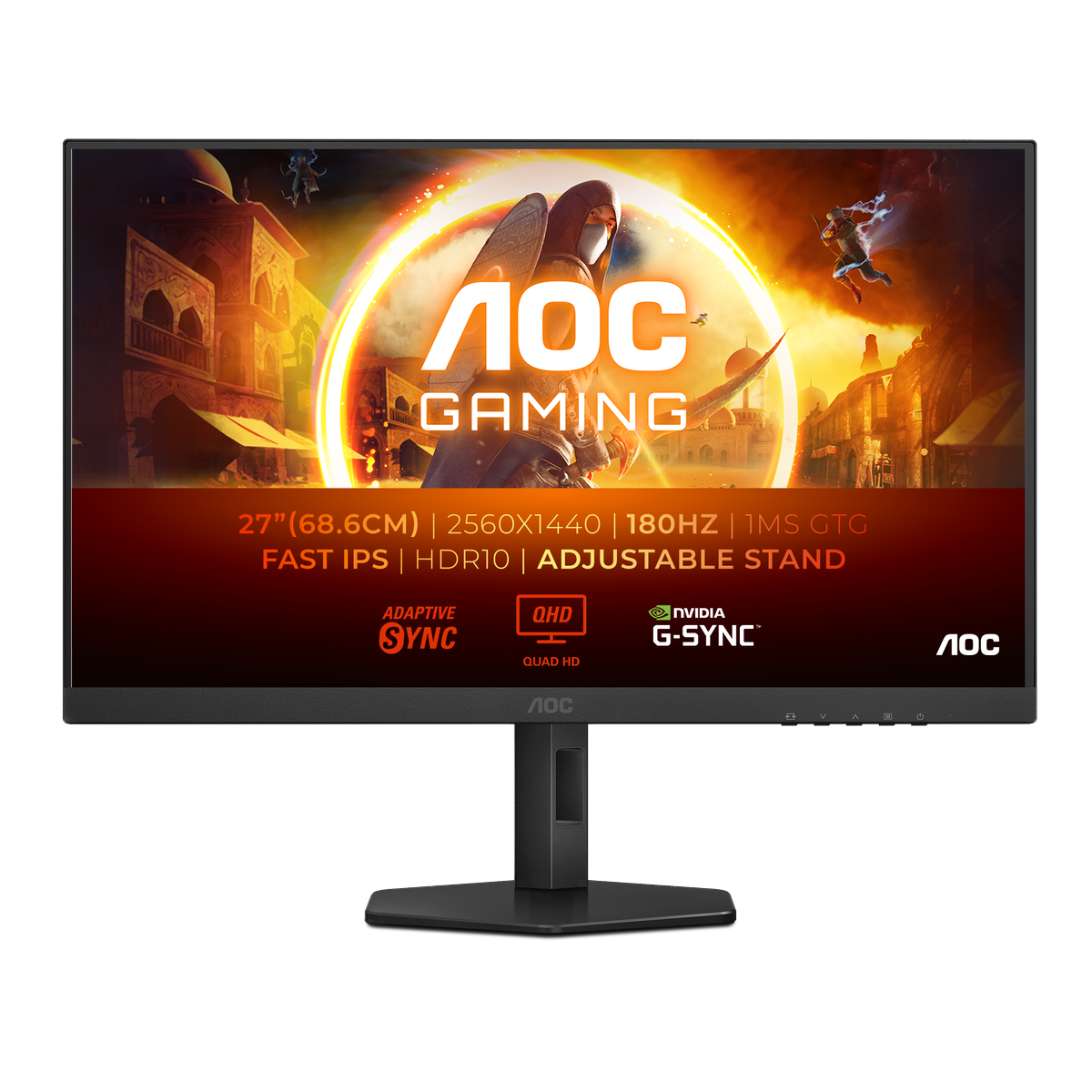 Монитор AOC 27" Q27G4XF черный Fast IPS LED 0.5ms 16:9 HDMI матовая HAS Piv 300cd 178гр/178гр 2560x1