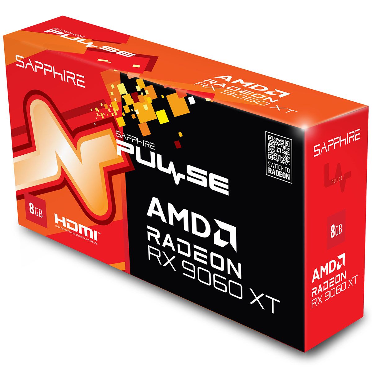 Видеокарта Sapphire PCI-E 5.0 11350-04-20G PULSE AMD RADEON RX 9060 XT GAMING OC 8GB DUAL AMD Radeon