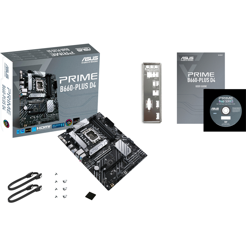 Материнская плата Asus PRIME B660-PLUS D4 Soc-1700 Intel B660 4xDDR4 ATX AC`97 8ch(7.1) 2.5Gg RAID+H