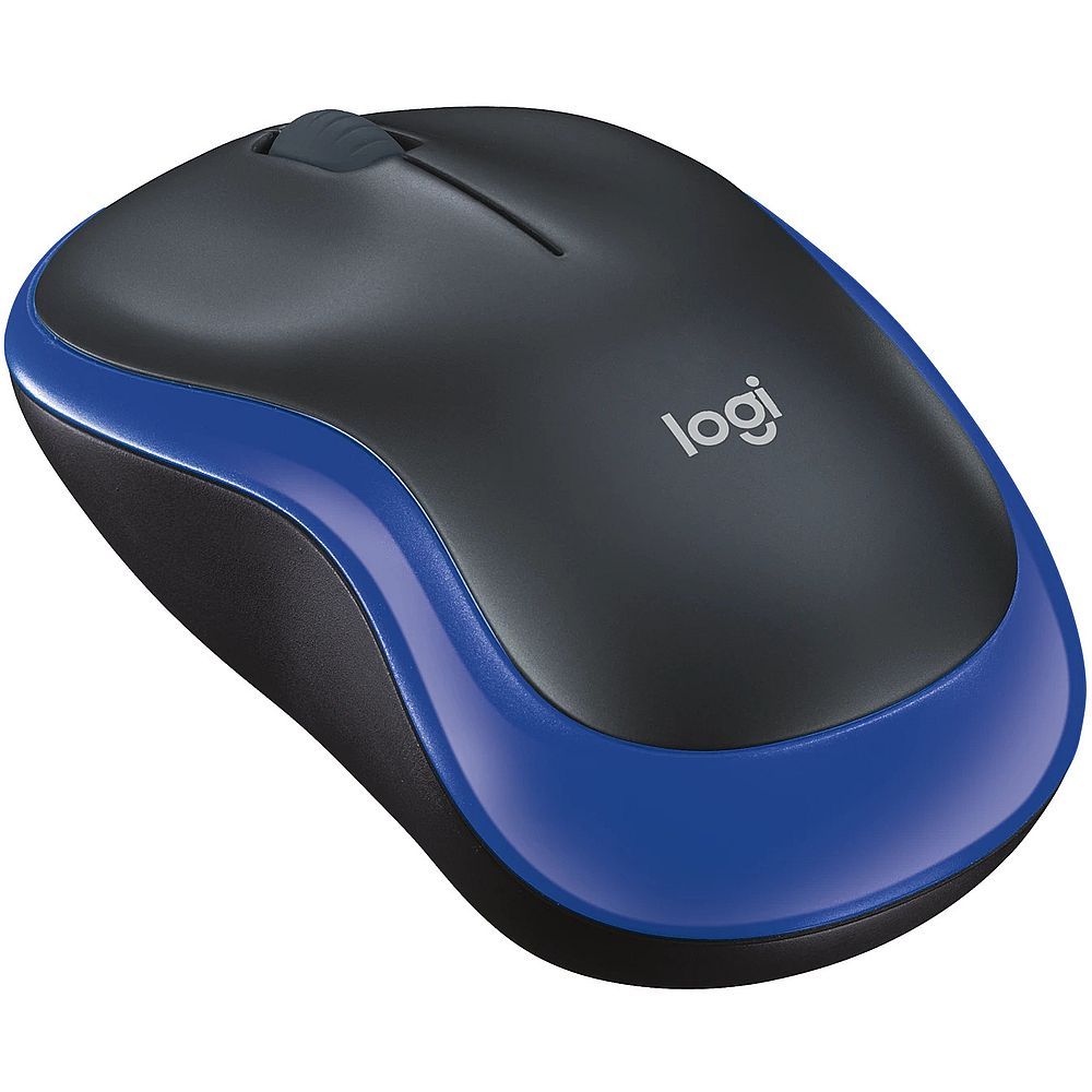 Мышь Logitech M185 черный/синий оптическая 1000dpi беспров. USB для ноутбука 2but (910-002632)