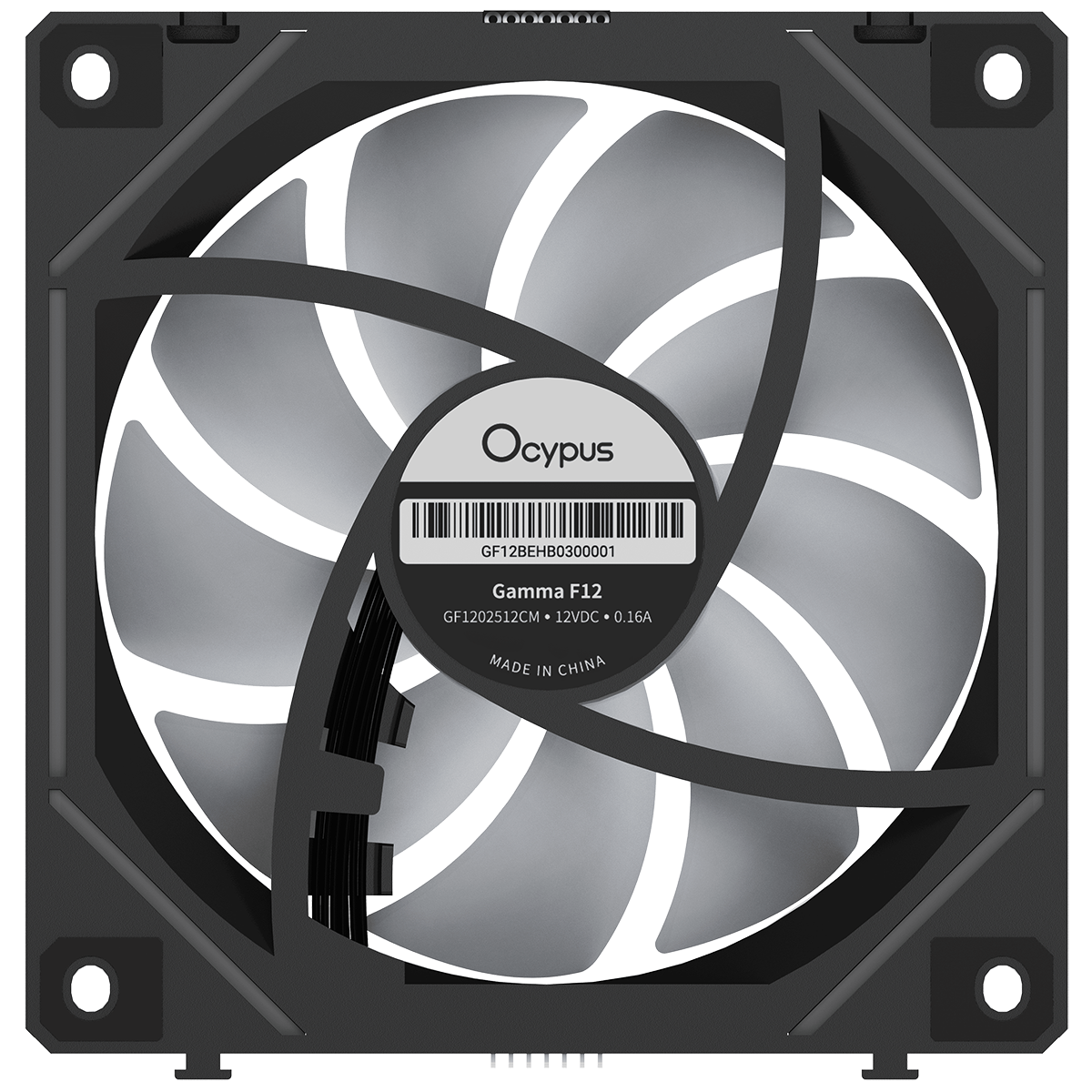 Вентилятор для корпуса Ocypus Gamma F12 UNI BK ARGB REVERSE BLADE 3 IN 1, 3x120x120x25mm, 4-PIN PWM,