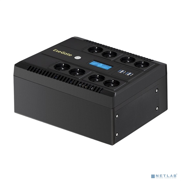 Exegate EX293858RUS ИБП ExeGate NEO Smart LHB-1000.LCD.AVR.8SH.CH.USB <1000VA/650W, LCD, AVR, 8*Schu