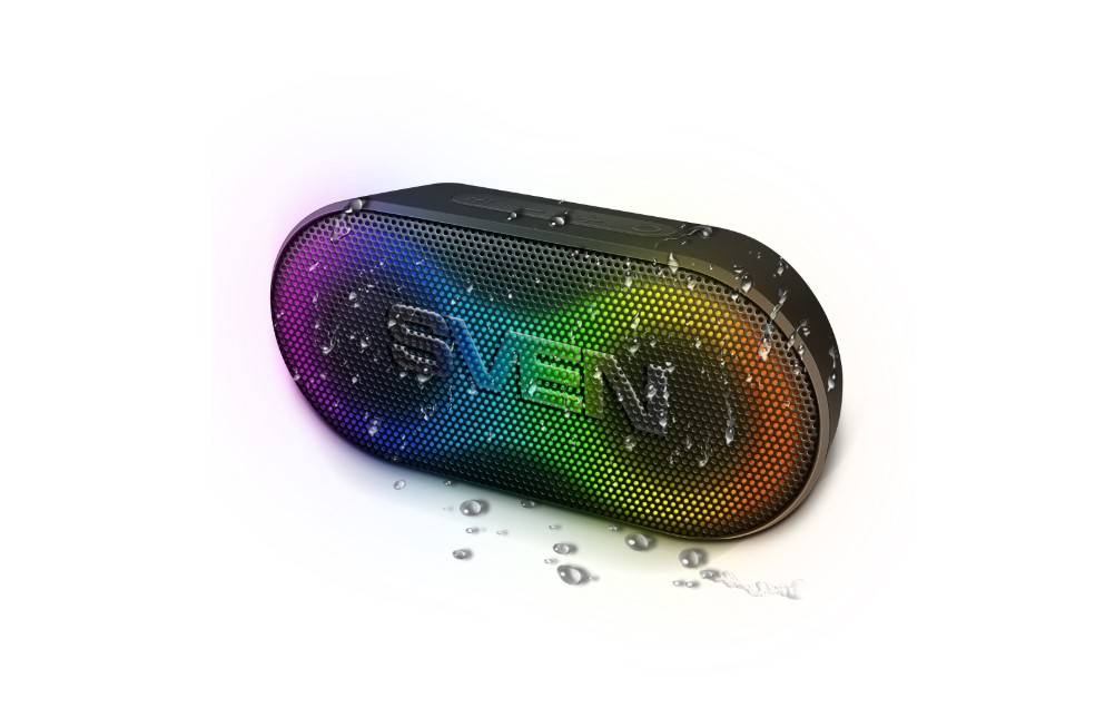 SVEN PS-99, черный (10 Вт, Waterproof (IPx5), TWS, Bluetooth, 1800мА*ч)