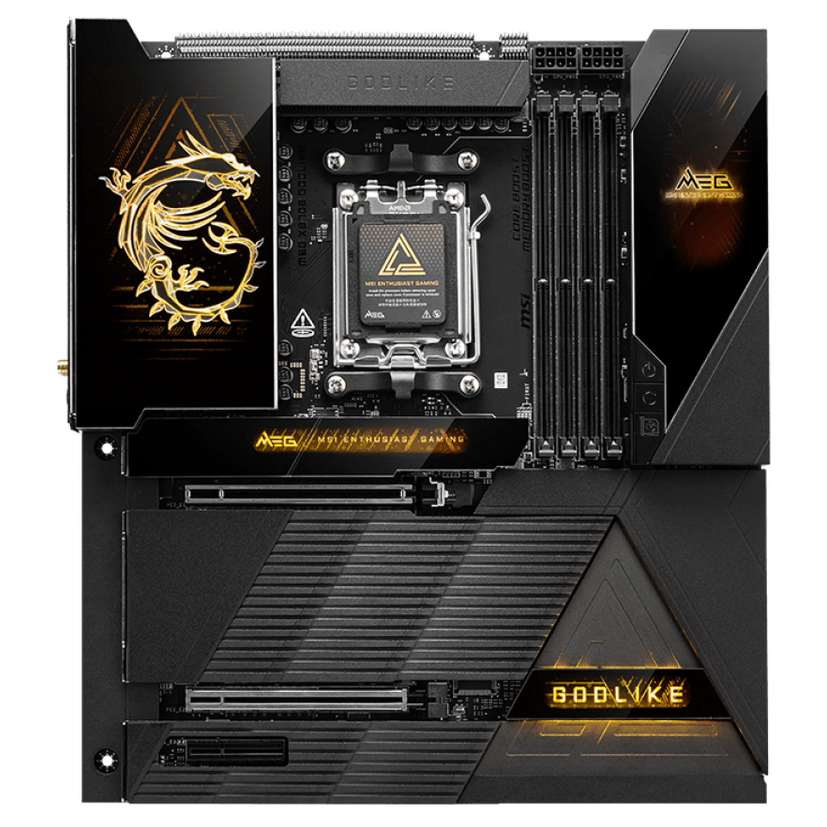 Материнская плата MSI MEG X870E GODLIKE X870E, AM5, 4*DDR5, 2*PCIEx16, 1*PCIEx4, 7*M.2, 7*TypeC, 8*U