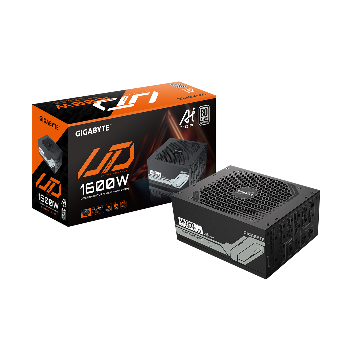 Блок питания ПК Gigabyte UD1600PM PG5 AI TOP 1600W, 80Plus, Platinum, Полностью модульный, PCIe Gen 