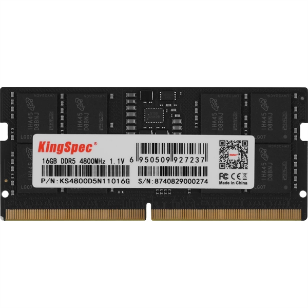 Память DDR5 16GB 4800MHz Kingspec KS4800D5N11016G RTL PC5-38400 CL40 SO-DIMM 288-pin 1.1В single ran