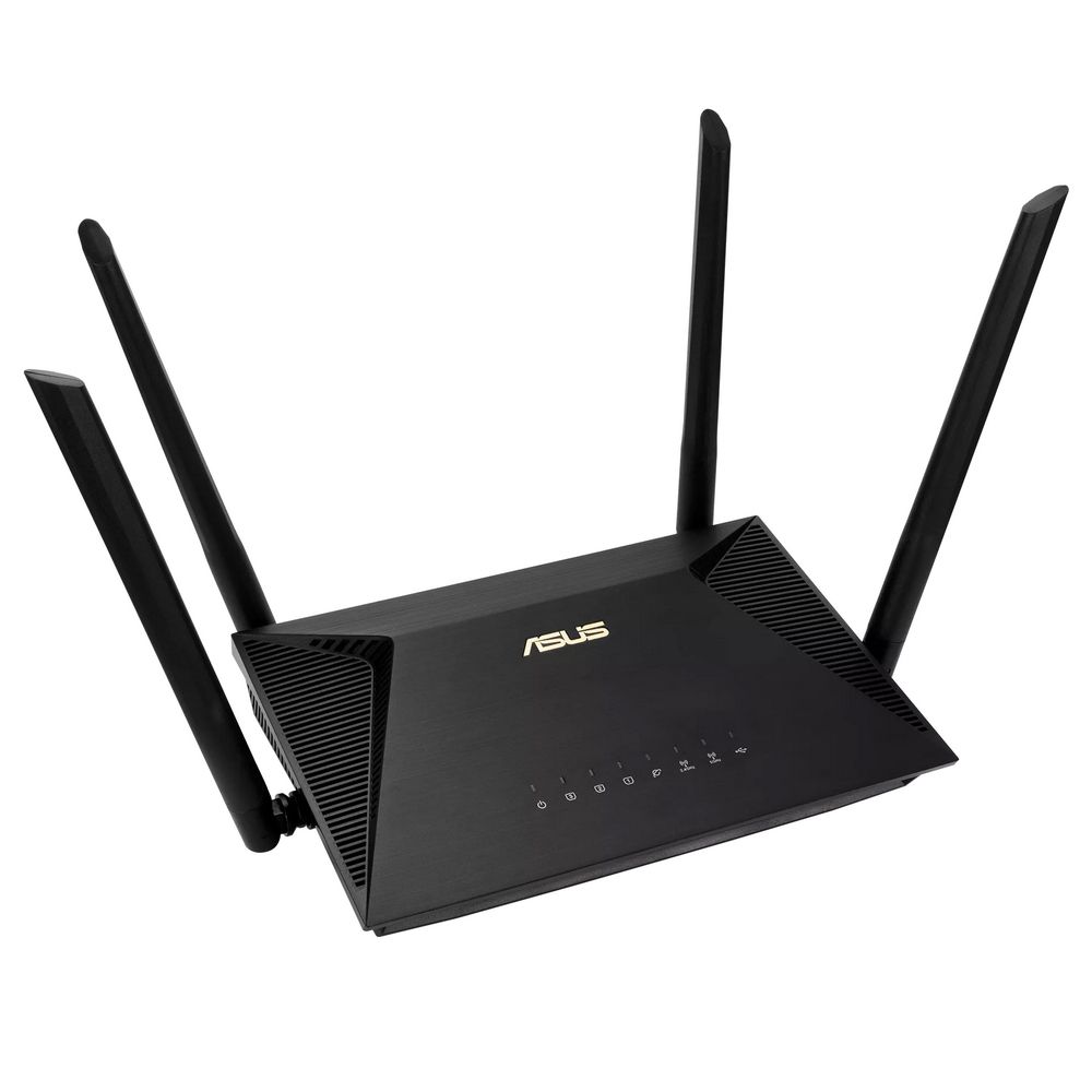 Роутер беспроводной Asus RT-AX53U AX1800 10/100/1000BASE-TX/4G ready черный