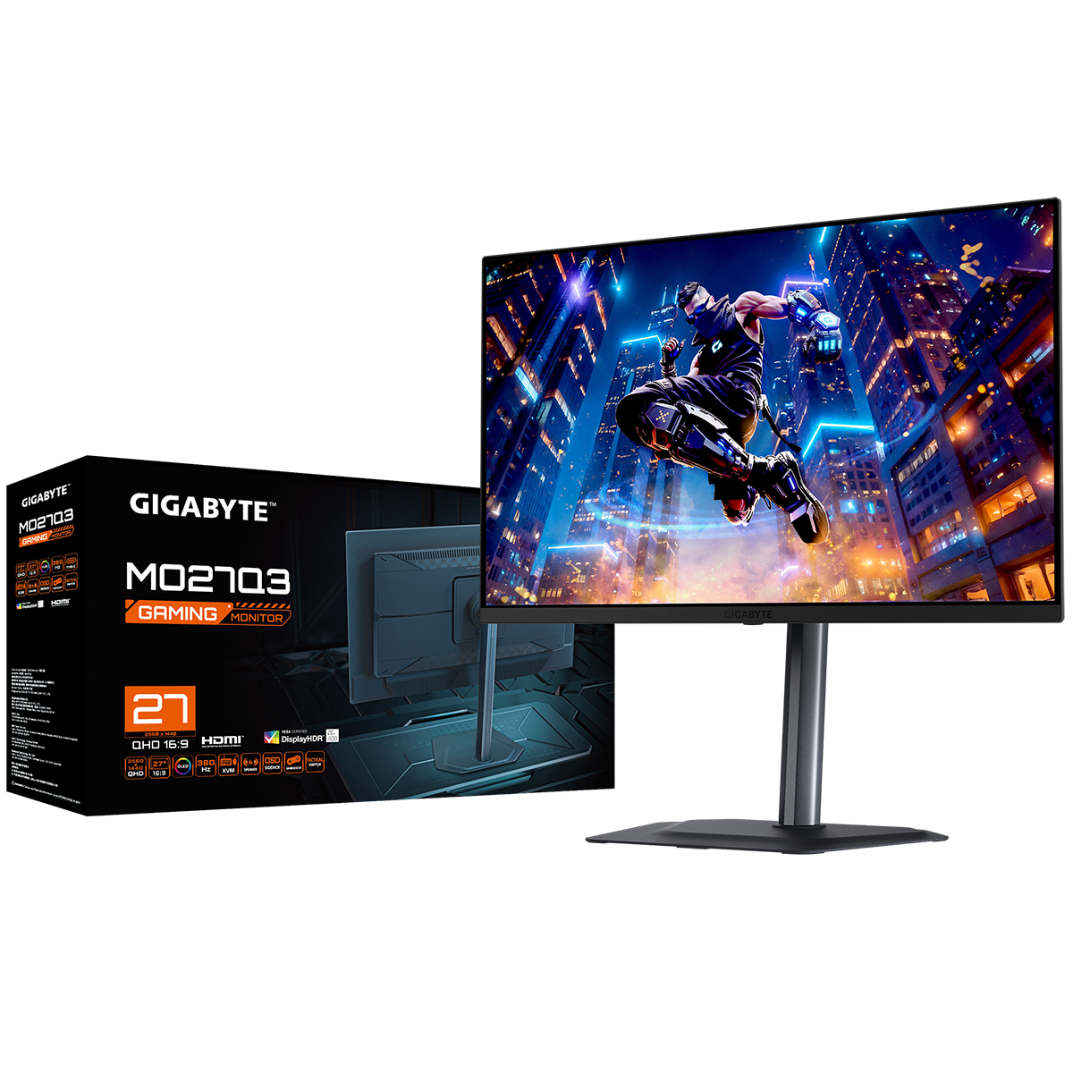 Монитор 27" Gigabyte MO27Q3 EK Black (QD OLED, 2560 x 1440, 360Hz, 0,03ms, 250cd/m->1000(пик