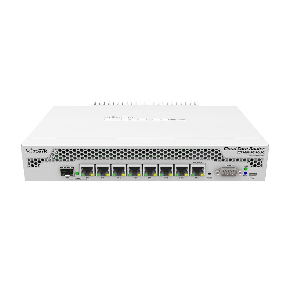 Маршрутизатор MIKROTIK CCR1009-7G-1C-PC Router 19 Rack Mount. Ethernet 7x 10/100/1000 1x SFP/RJ45. S