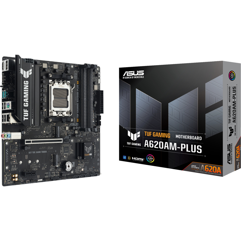 Материнская плата ASUS TUF GAMING A620AM-PLUS, AM5, A620A, 4*DDR5, 4*SATA, 2*M.2, 2*USB 3.2, 4*USB 2
