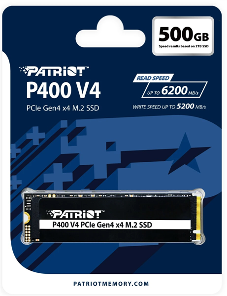 Накопитель SSD Patriot PCIe 4.0 x4 500GB P400VP500GM28H P400 V4 M.2 2280