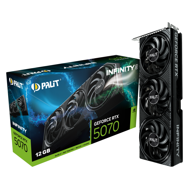 Видеокарта Palit PCI-E 5.0 PA-RTX5070 Infinity 3 NVIDIA GeForce RTX 5070 12Gb 192bit GDDR7 2325/2800