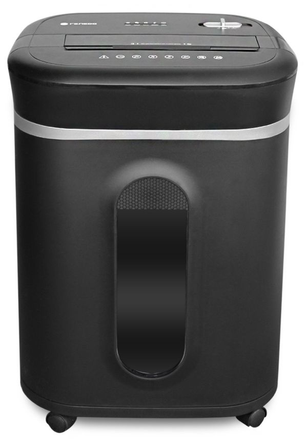 Шредер Heleos УМ28-4 черный/серебристый (секр.P-4) фрагменты 17лист. 28лтр. скрепки скобы пл.карты C