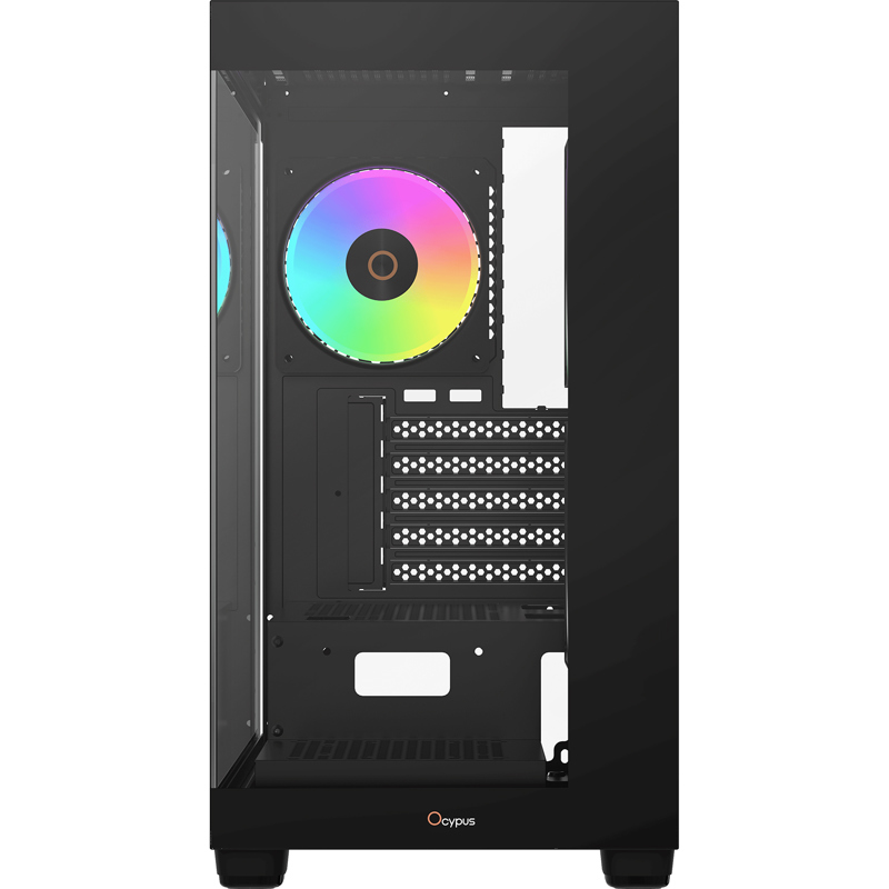 Корпус Ocypus Gamma C52 BK ARGB, Mini-Tower, TG, 3x120mm ARGB, 1xUSB-A 3.0 + 2xUSB 2.0, mATX, mITX B
