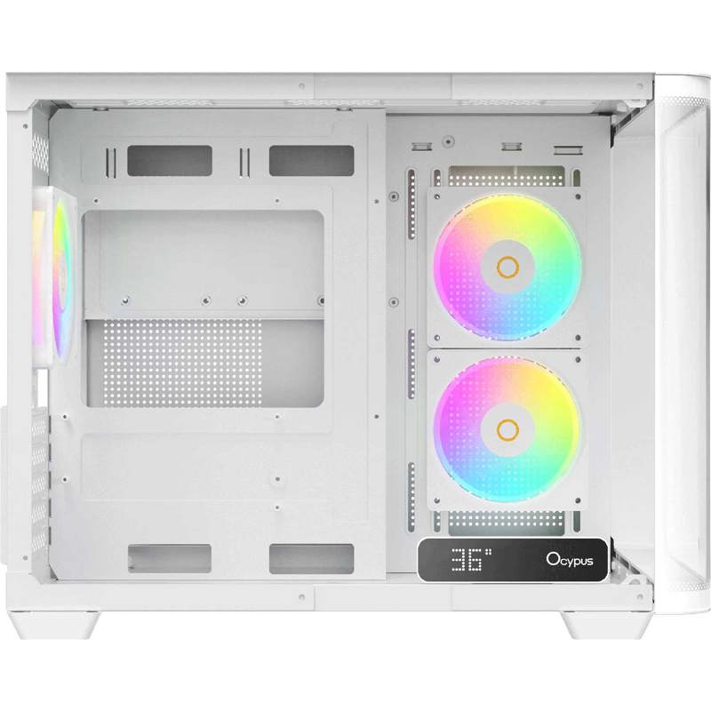 Корпус Case Ocypus Iota C50 Curve WH ARGB, Mini-Tower, TG, 3x120mm ARGB, 2xUSB-A 3.0 + 1xUSB-C, mATX