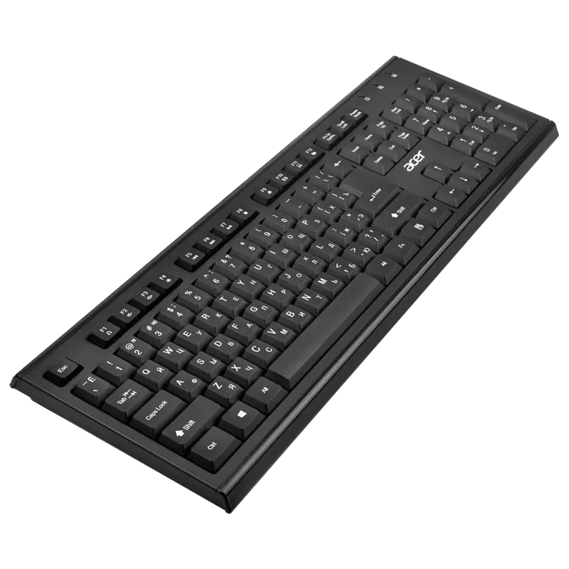 Клавиатура + мышь Acer OKR120 клав:черный мышь:черный USB беспроводная Multimedia (ZL.KBDEE.007)