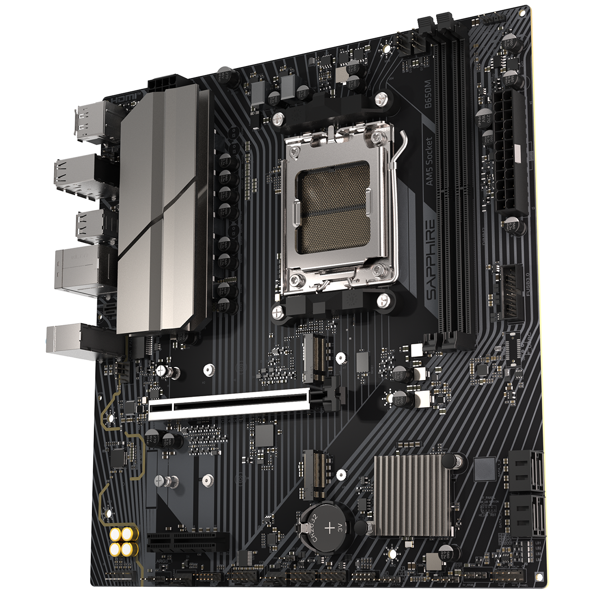 Материнская плата Sapphire B650M-E B650, AM5, 2*DDR5, 1*PCIEx16, 1*PCIEx4, 2*M.2, 4*USB3.2Gen1, 10*U