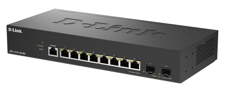 Коммутатор D-Link DGS-1210-10X/ME/C1A 8x1Гбит/с 2SFP+ управляемый