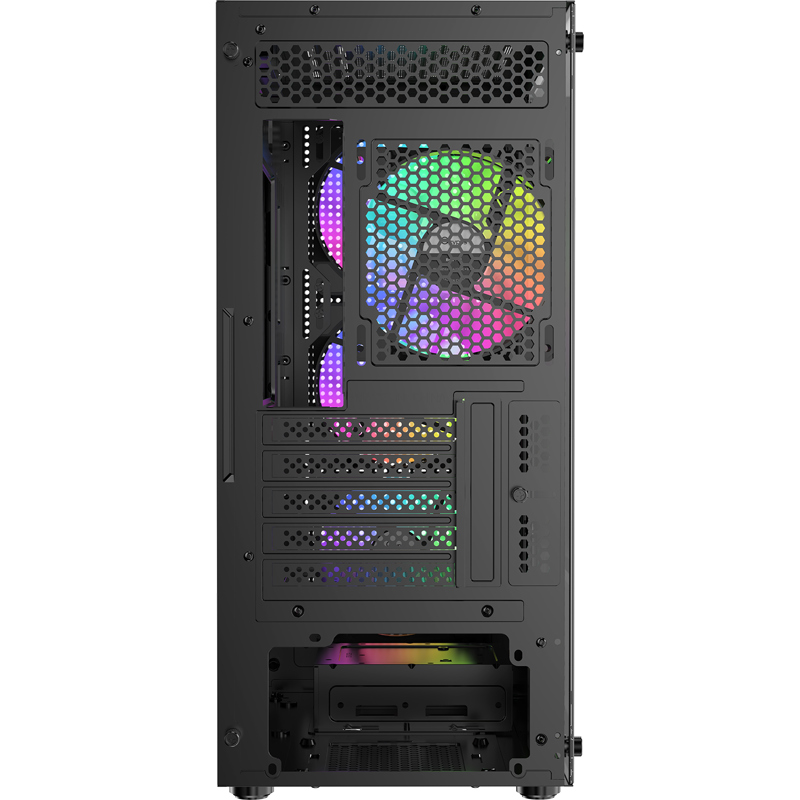 Корпус Ocypus Gamma C50 BK ARGB, Mini-Tower, TG, 4x120mm ARGB, 1xUSB-A 3.0 + 2xUSB 2.0, mATX, mITX B