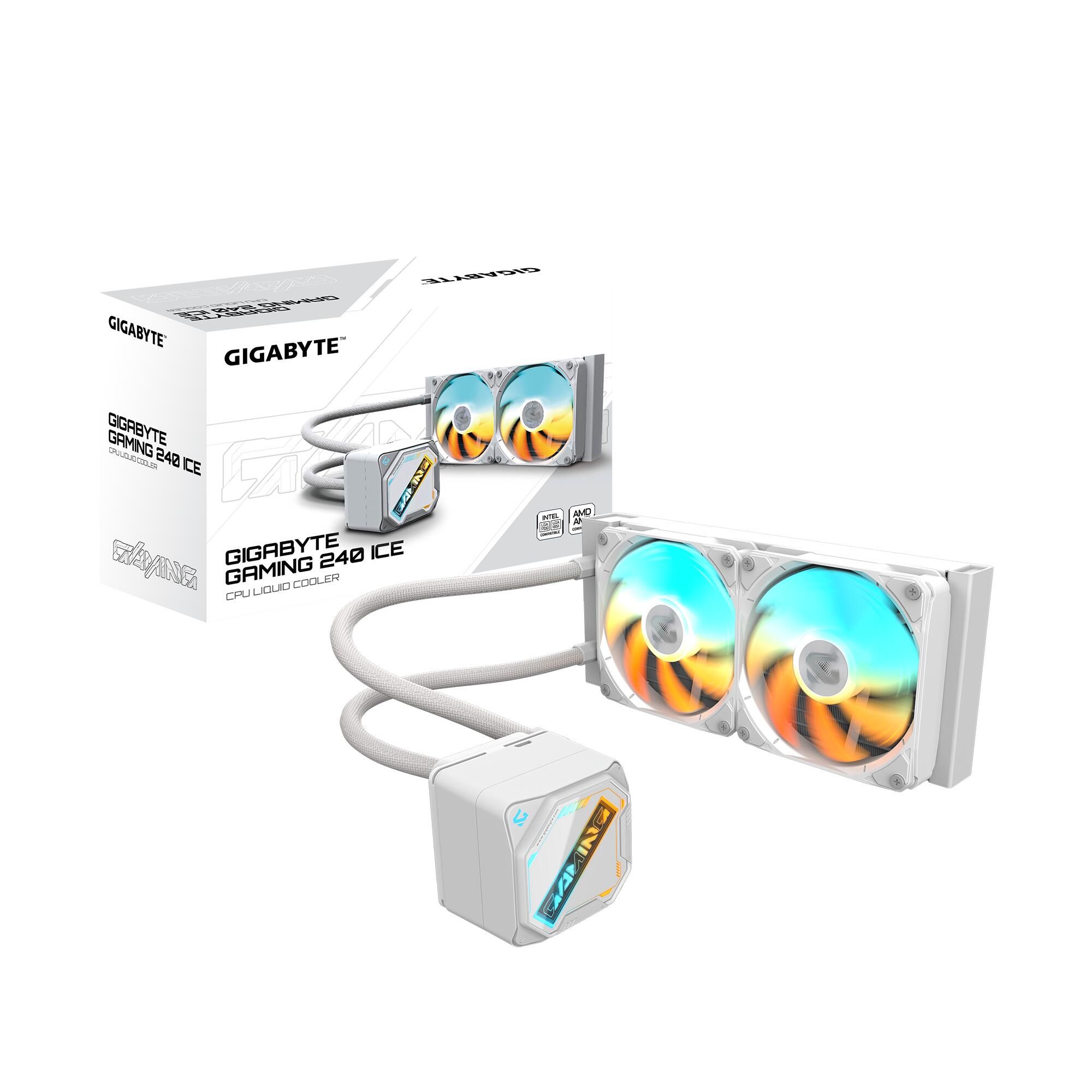 Жидкостная система охлаждения GIGABYTE Gaming GME 240I 2 x 120mm ARGB Fan, LGA 1200, LGA 1700, LGA 1