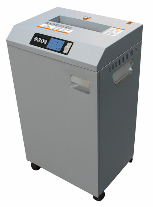 Шредер Office Kit S850 1.9x15 (секр.P-5) фрагменты 19лист. 85лтр. скрепки скобы пл.карты CD