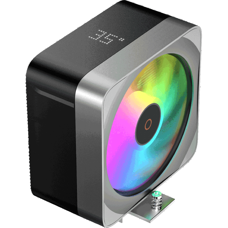 Кулер для процессора Ocypus Delta A40 EX BK Digital (200W, 4-pin PWM, LED temp., 157mm, Al/Cu, 4x6mm