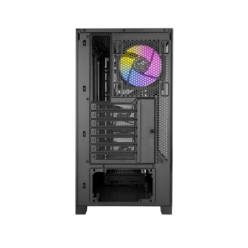 Корпус SAMA V42 Black, Midi-Tower, TG, 4x120mm ARGB, 2xUSB 3.0 + 1xUSB 3.2 Type-C, ATX, mATX, mITX B