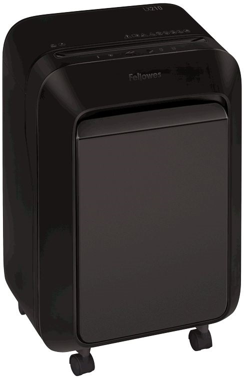 Шредер Fellowes PowerShred LX210 черный (секр.P-4) фрагменты 16лист. 23лтр. скрепки скобы пл.карты