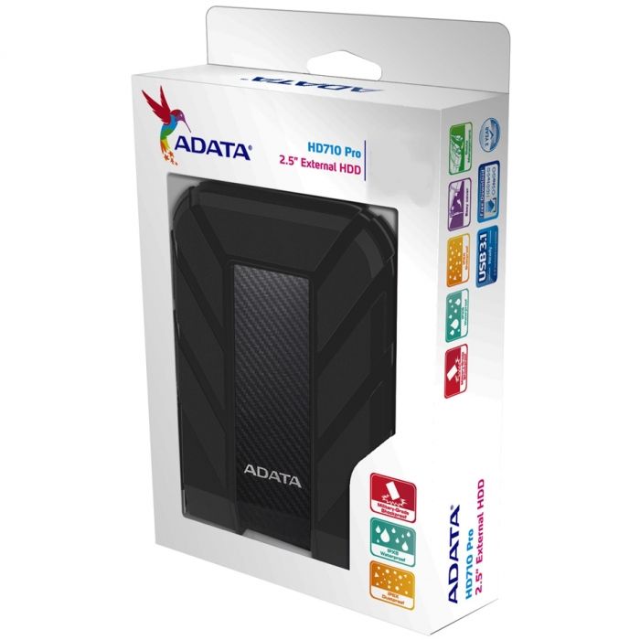 Жесткий диск внешний ADATA 2.5» 5TB ADATA HD710 Pro |AHD710P-5TU31-CBK| USB 3.1, IP68, Shock Sensor,