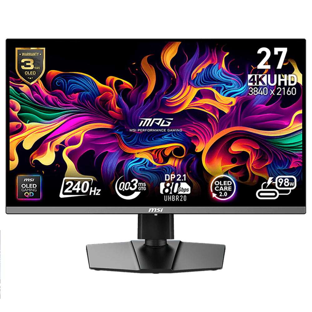 Монитор MSI 26.5" MPG 272URX QD-OLED черный QD OLED LED 16:9 HDMI матовая HAS Piv 1500000:1 250cd 17