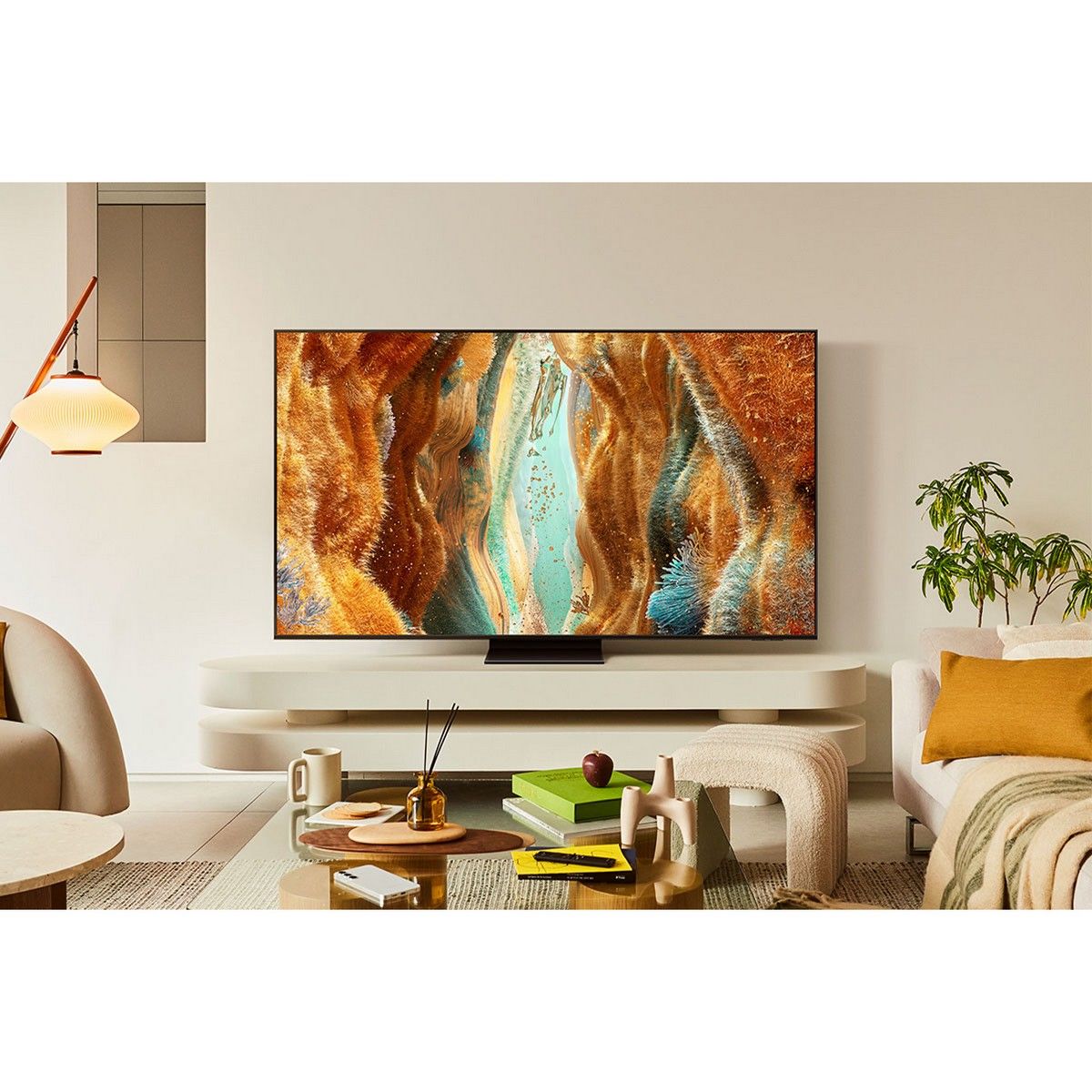 Телевизор QLED Samsung 85" QE85QN70FAUXRU Series 9 нержавеющая сталь 8K Ultra HD 120Hz DVB-T2 DVB-C 