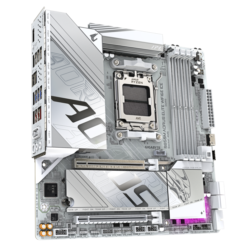 Материнская плата Gigabyte B850M A ELT WF6E ICE SocketAM5 AMD B850 4xDDR5 mATX AC`97 8ch(7.1) 2.5Gg 