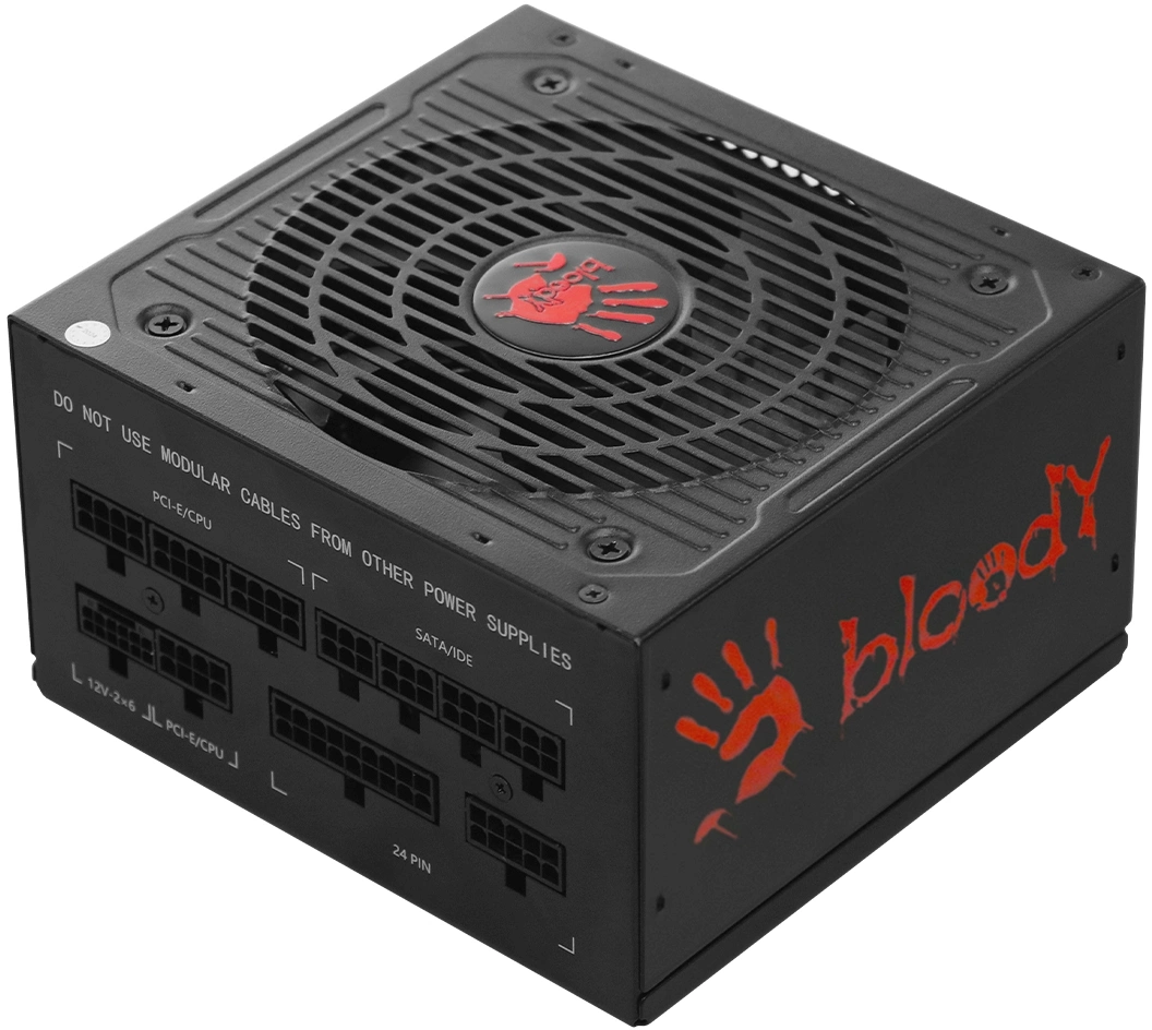 Блок питания Bloody ATX 750W BD-PS750G 80+ gold (20+4pin) APFC 120mm fan 6xSATA Cab Manag RTL