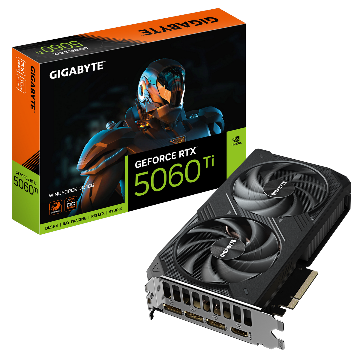 Видеокарта Gigabyte PCI-E 5.0 GV-N506TWF2OC-16GD 1.0 NVIDIA GeForce RTX 5060TI 16Gb 128bit GDDR7 258