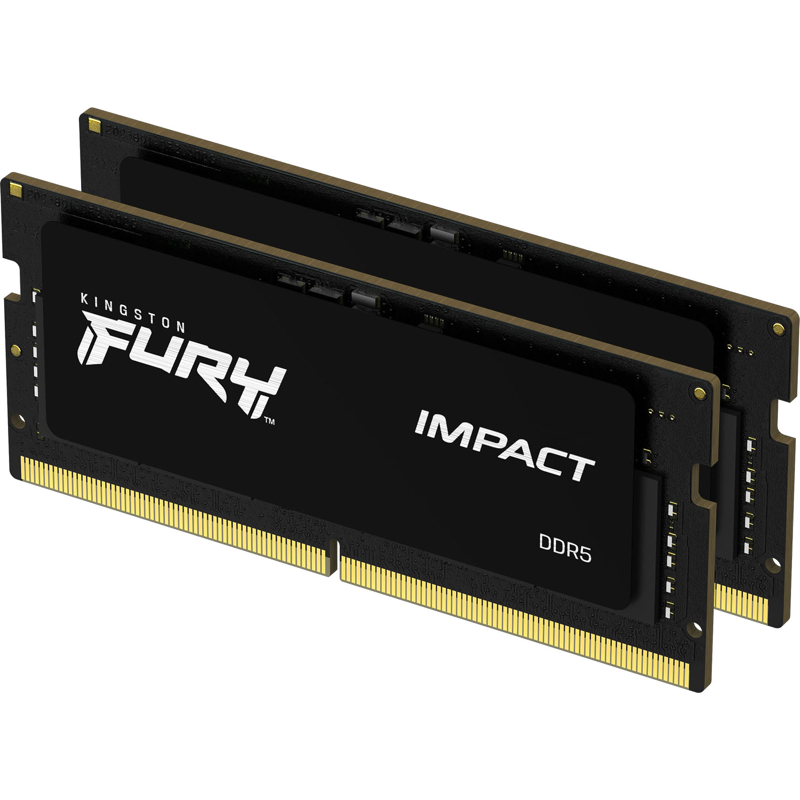 Оперативная память Kingston DDR5 32GB 6000MT/s CL38 1,35V SODIMM kit (2x16GB) FURY Impact PnP