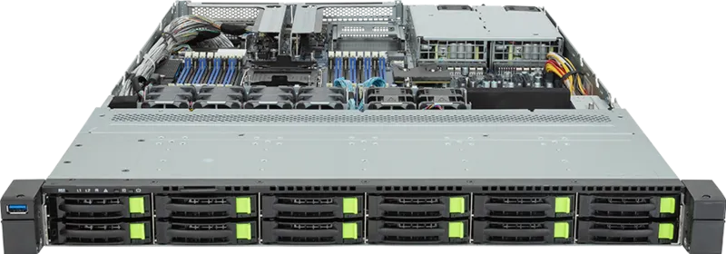 Шасси серверное Gigabyte Server Platform R163-S35 / 1U / 1xIntel (Gen 4/5) / 1xHS / 16xDIMM / 12xSFF