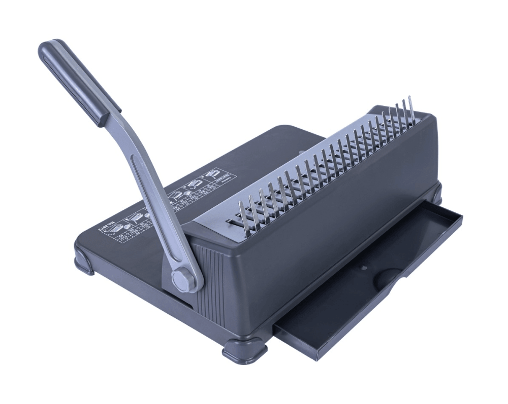 Переплетная машина (брошюровщик), кол-во пробиваемых листов 15, объем переплета 425 л.,21 отверстие