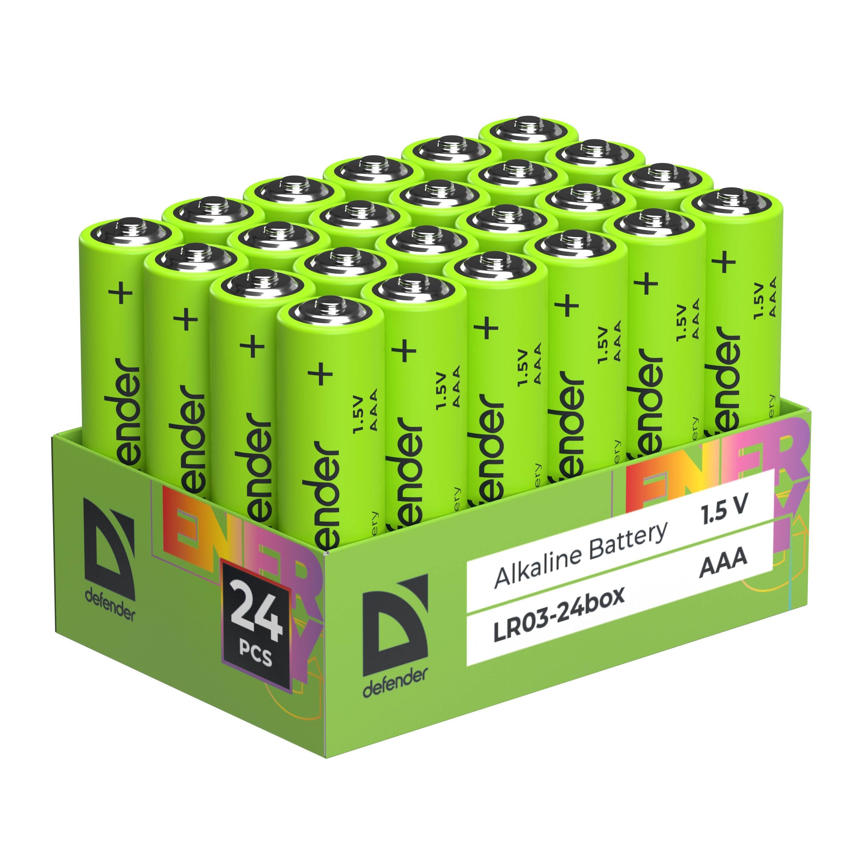 Defender Батарейка алкалиновая LR03-24box ААА, бокс, 24 шт., EcoLine