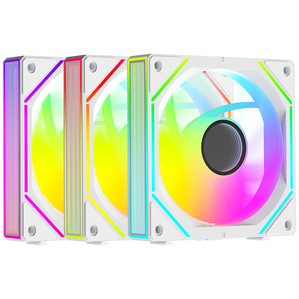 Вентилятор для корпуса Ocypus Gamma F12 UNI WH ARGB 3 IN 1, 3x120x120x25mm, 4-PIN PWM, 800-1800 RPM,