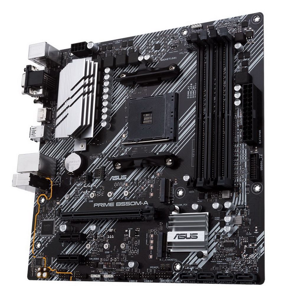 Материнская плата ASUS PRIME B550M-A AM4 mATX 4xDDR4 PCIEx16 2xPCIEx1 2xM.2 HDMI DVI VGA GLAN {10}
